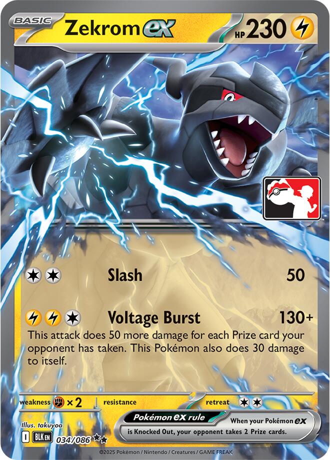 Zekrom ex (034/086) (Right Stamp) [Prize Pack Series Nine] | Total Play