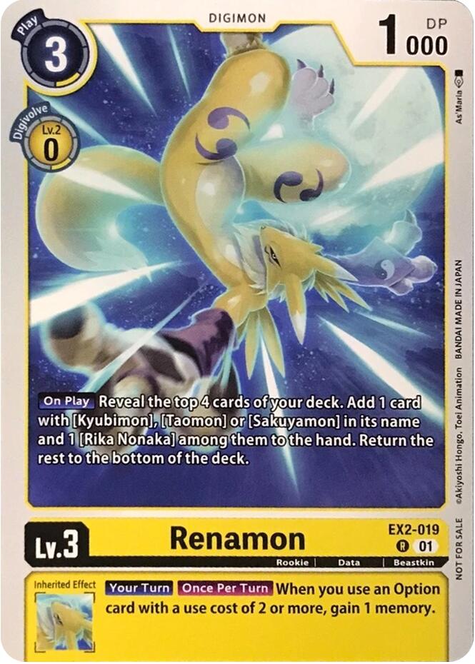 Renamon [EX2-019] (Demo Deck Exclusive) [Digimon Demo Deck Exclusive Cards] | Total Play