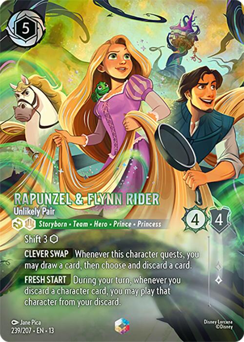 Rapunzel & Flynn Rider - Unlikely Pair (Enchanted) (239/207) [Attack of the Vine!] | Total Play