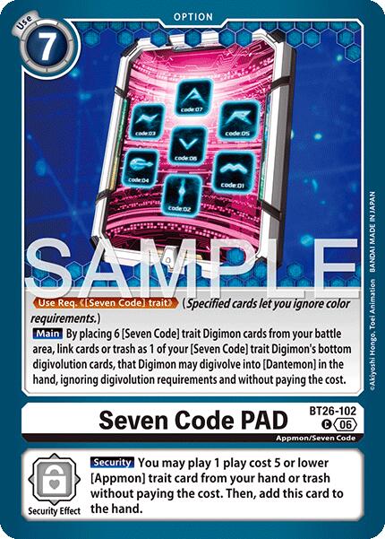 Seven Code PAD [BT26-102] [Timeless Bonds] | Total Play