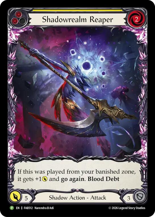 Shadowrealm Reaper (Yellow) [FAB512] (Promo)  Rainbow Foil | Total Play