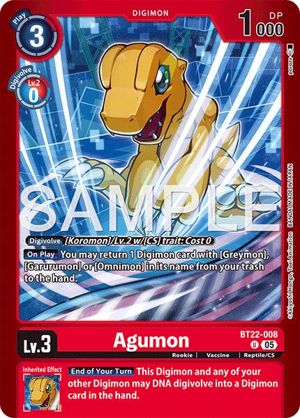 Agumon [BT22-008] [Limited Card Pack -Final Crest-] | Total Play