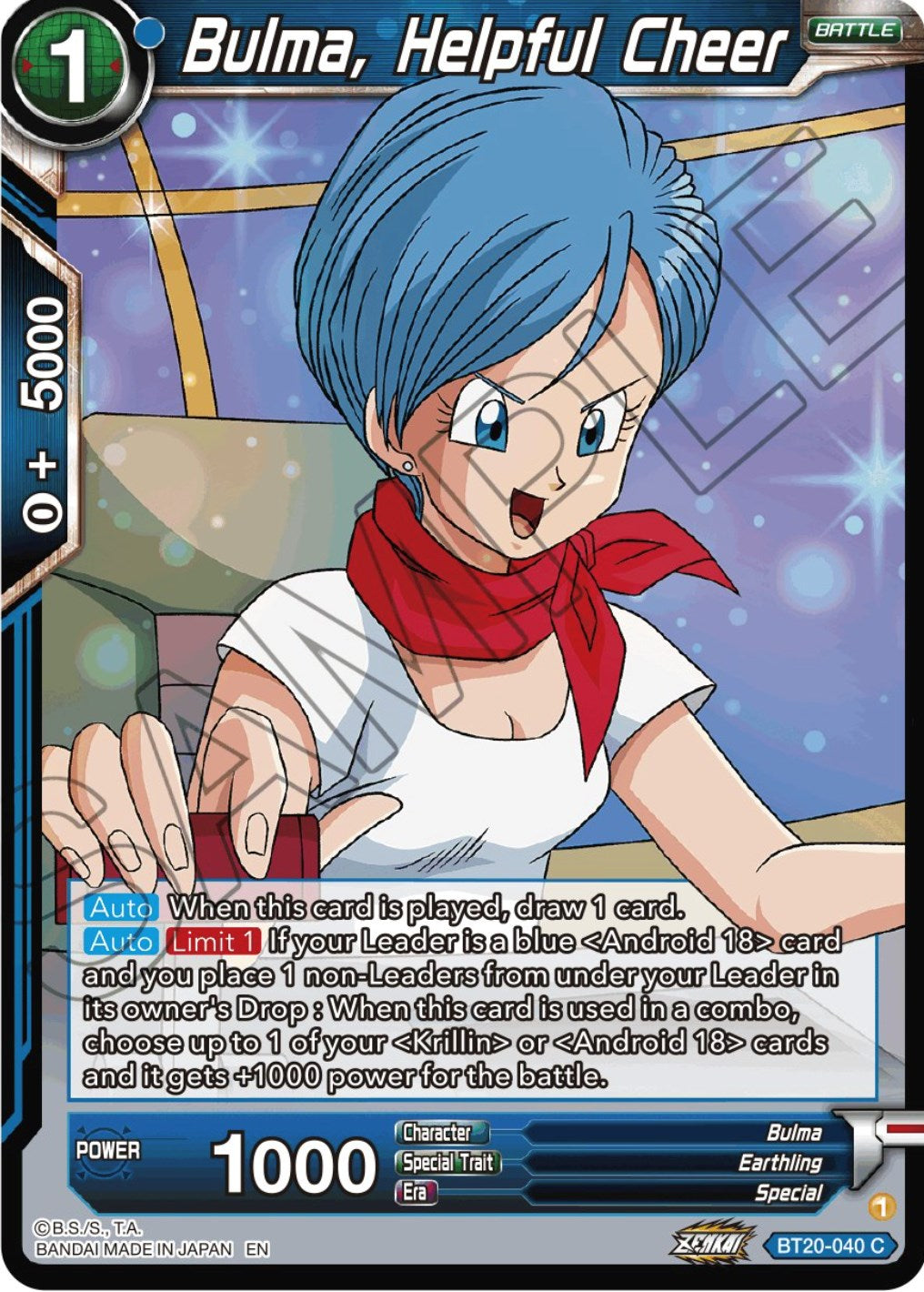 Bulma, Helpful Cheer (BT20-040) [Power Absorbed] | Total Play
