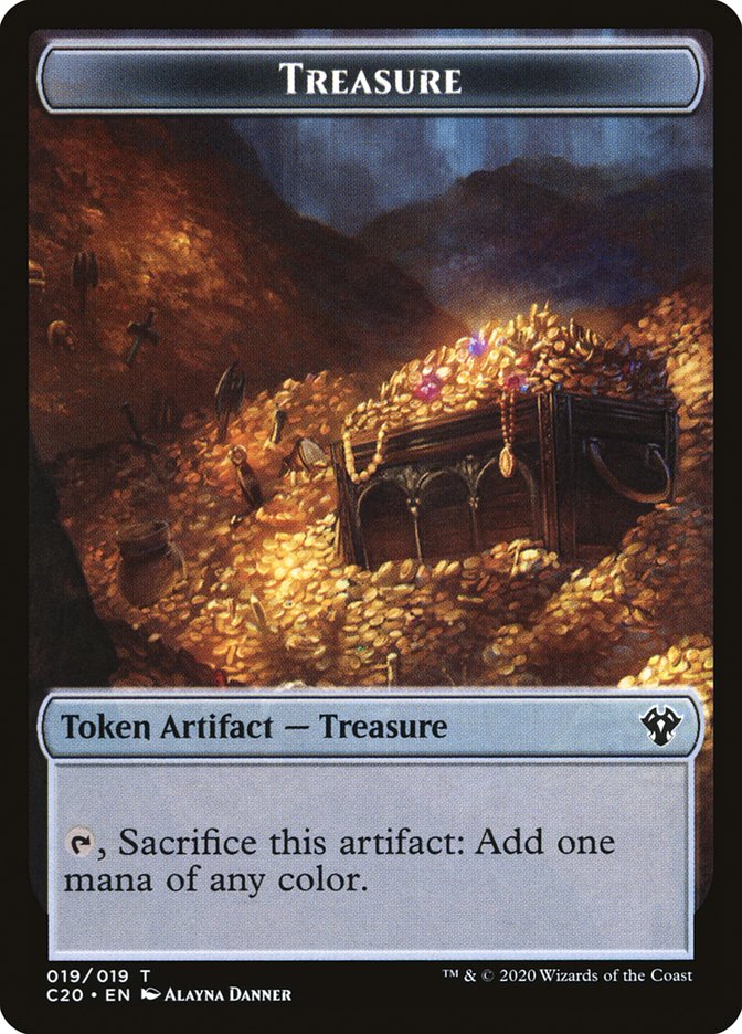 Human // Treasure Double-Sided Token [Commander 2020 Tokens] | Total Play