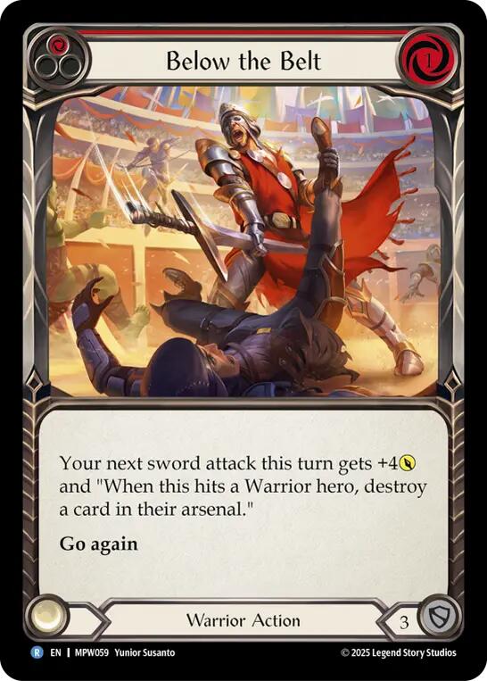 Below the Belt (Red) [MPW059] (Mastery Pack Warrior)  Rainbow Foil | Total Play