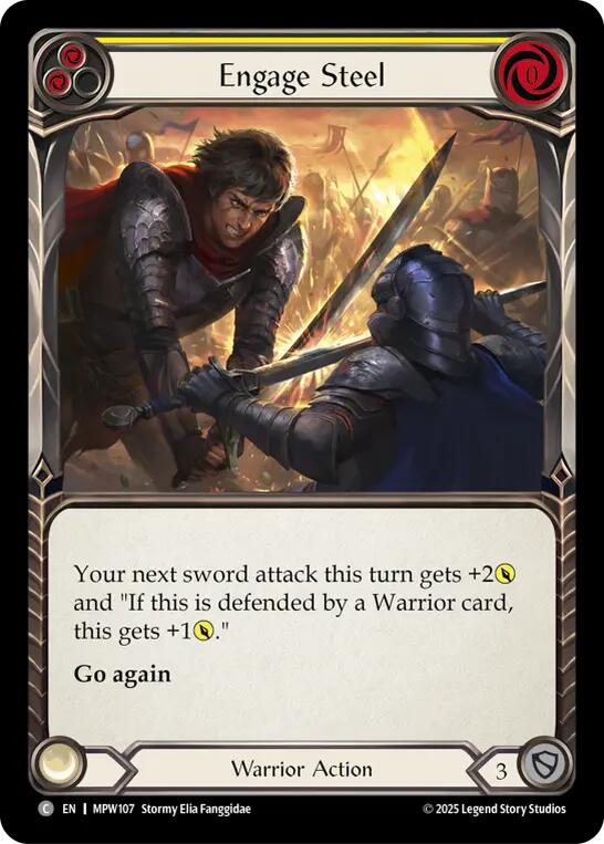 Engage Steel (Yellow) [MPW107] (Mastery Pack Warrior)  Rainbow Foil | Total Play