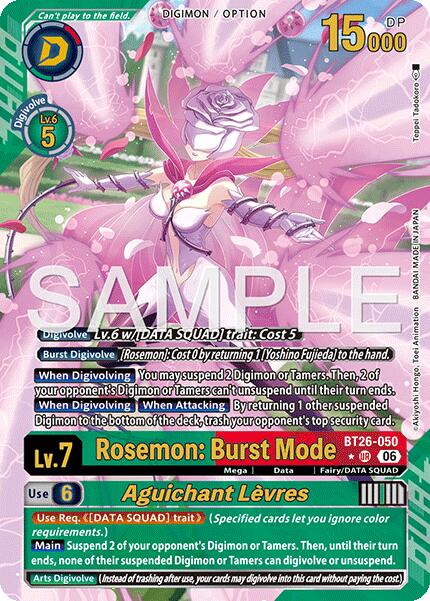 Rosemon: Burst Mode // Aguichant Levres [BT26-050] (Alternate Art) [Timeless Bonds] | Total Play