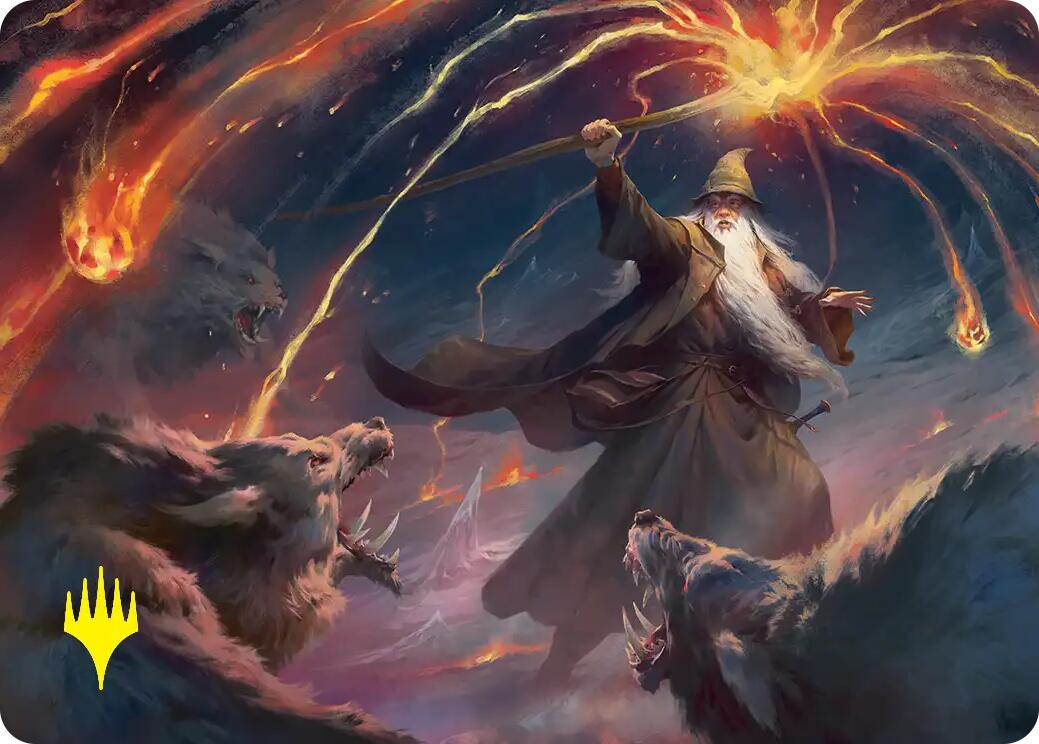 Gandalf, Shadow's Foe Art Card (Gold-Stamped) [The Hobbit Art Series] | Total Play