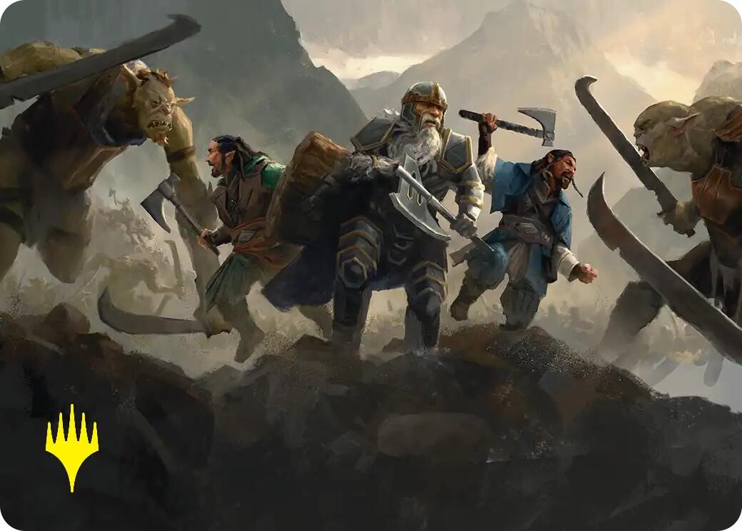 Struggle of Howling Steel Art Card (Gold-Stamped) [The Hobbit Art Series] | Total Play