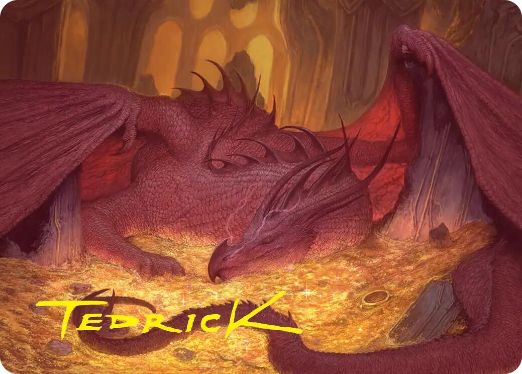 Smaug the Magnificent Art Card (Gold-Stamped Signature) [The Hobbit Art Series] | Total Play