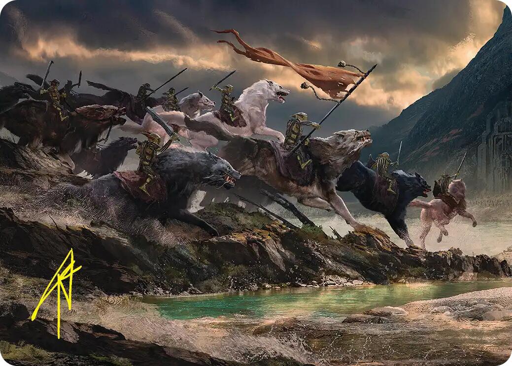 Tide of Fury and Disorder Art Card (Gold-Stamped Signature) [The Hobbit Art Series] | Total Play