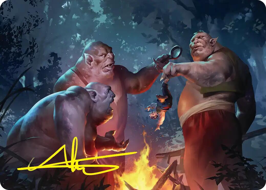 Tom, Bert, and William Art Card (Gold-Stamped Signature) [The Hobbit Art Series] | Total Play