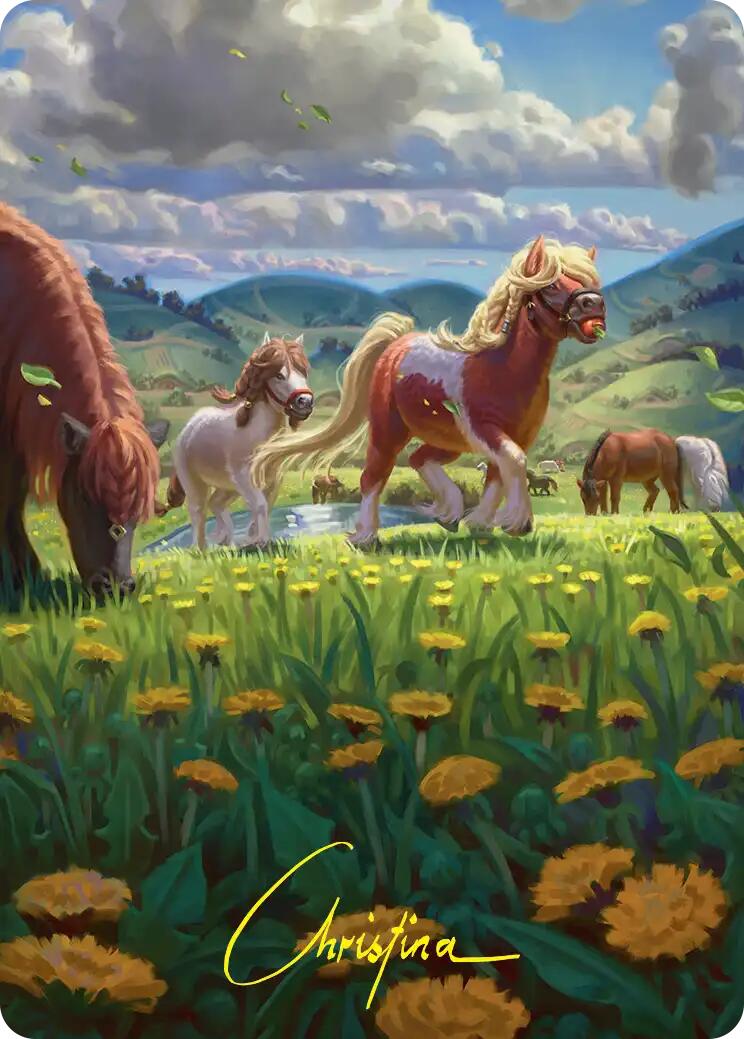 Troop of Ponies Art Card (Gold-Stamped Signature) [The Hobbit Art Series] | Total Play