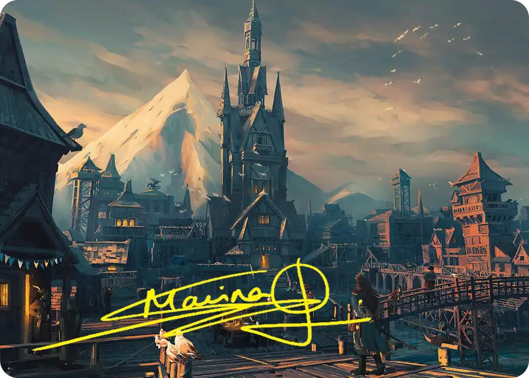 Lake-town Art Card (Gold-Stamped Signature) [The Hobbit Art Series] | Total Play