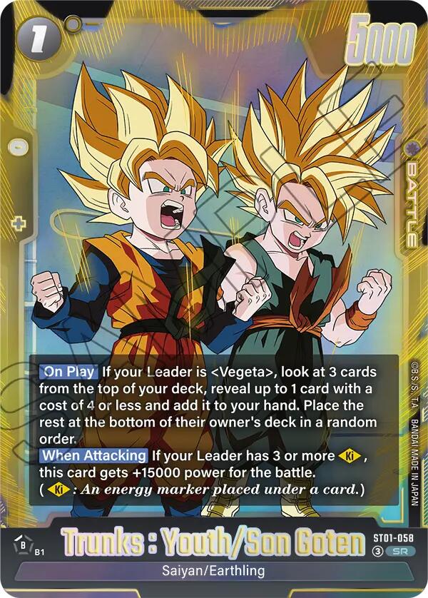 Trunks : Youth/Son Goten [Story Booster 01] | Total Play