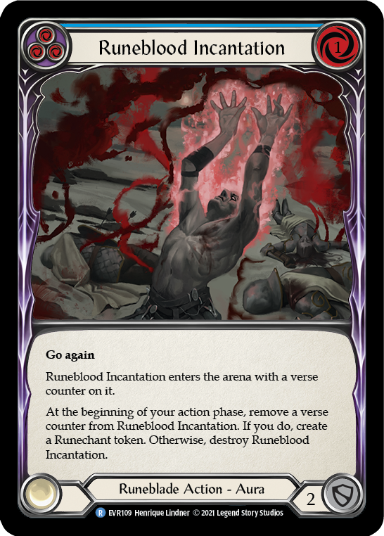 Runeblood Incantation (Blue) [EVR109] (Everfest)  1st Edition Rainbow Foil | Total Play