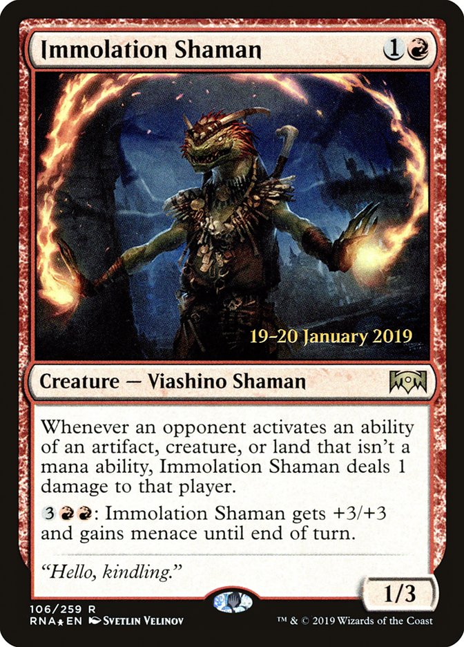 Immolation Shaman [Ravnica Allegiance Prerelease Promos] | Total Play