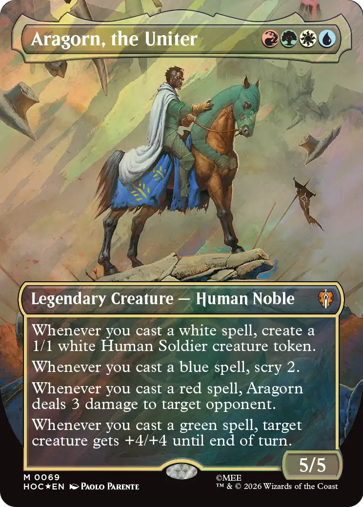Aragorn, the Uniter (Borderless) (Surge Foil) [The Hobbit: Eternal-Legal] | Total Play