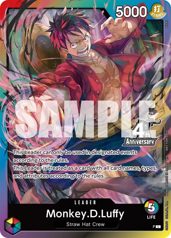 Monkey.D.Luffy (4th Anniversary Leader Card) [One Piece Promotion Cards] | Total Play