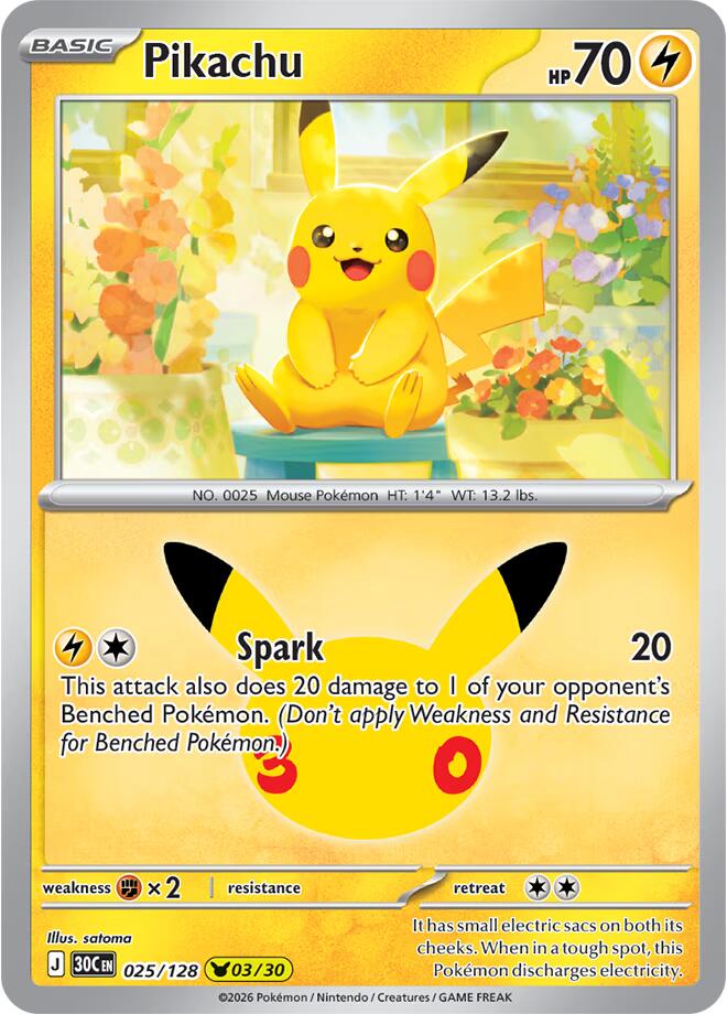 Pikachu (025/128) [Mega Evolution: 30th Celebration] | Total Play