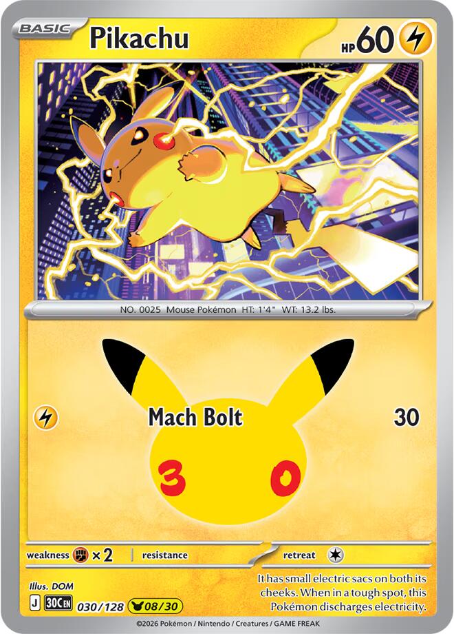 Pikachu (030/128) [Mega Evolution: 30th Celebration] | Total Play