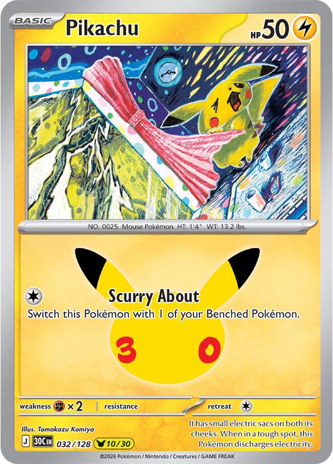 Pikachu (032/128) [Mega Evolution: 30th Celebration] | Total Play