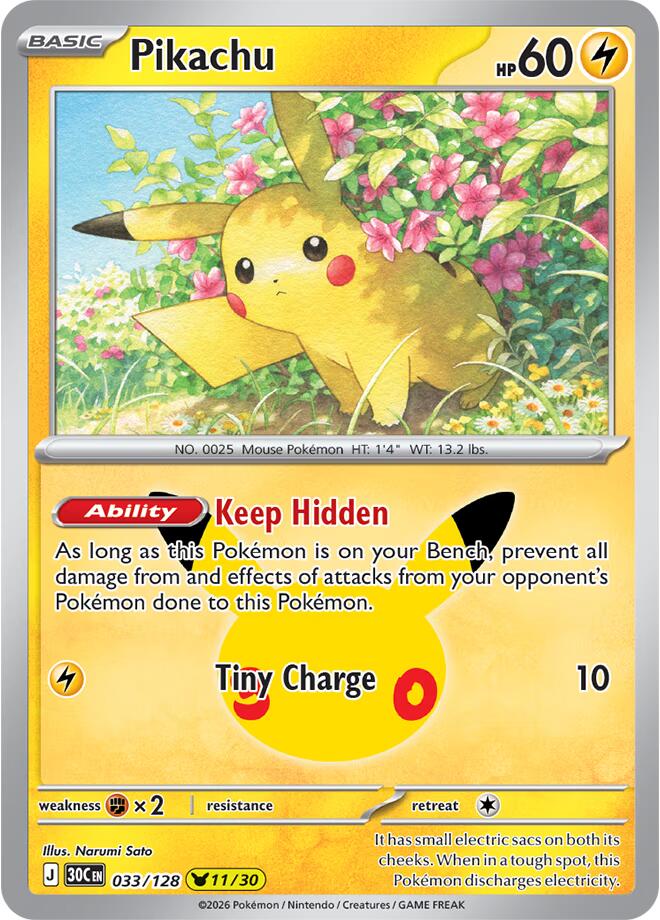 Pikachu (033/128) [Mega Evolution: 30th Celebration] | Total Play
