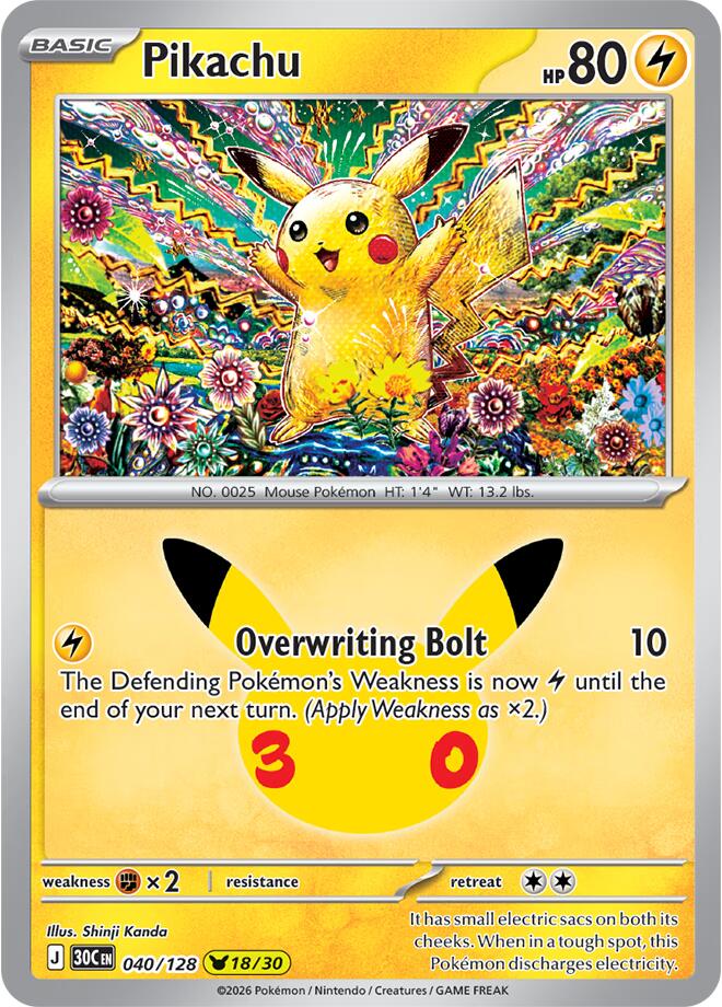 Pikachu (040/128) [Mega Evolution: 30th Celebration] | Total Play
