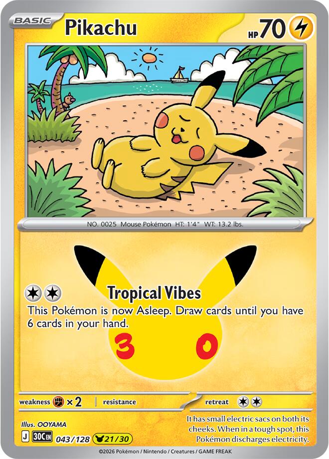 Pikachu (043/128) [Mega Evolution: 30th Celebration] | Total Play