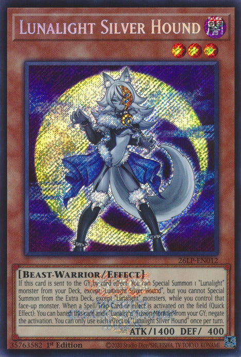 Lunalight Silver Hound (Emblazoned Secret Rare) [26LP-EN012] Secret Rare | Total Play