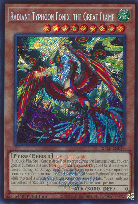 Radiant Typhoon Fonix, the Great Flame (Emblazoned Secret Rare) [26LP-EN014] Secret Rare | Total Play