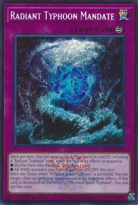 Radiant Typhoon Mandate (Emblazoned Secret Rare) [26LP-EN015] Secret Rare | Total Play