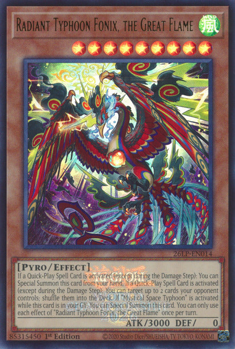 Radiant Typhoon Fonix, the Great Flame (Emblazoned) [26LP-EN014] Ultra Rare | Total Play
