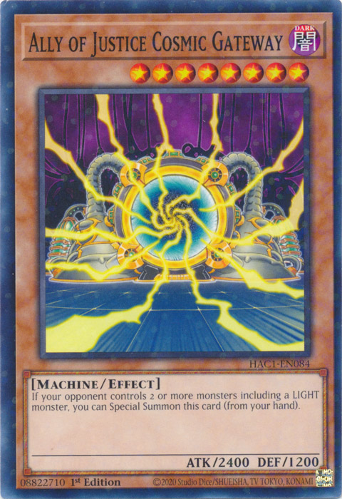 Ally of Justice Cosmic Gateway (Duel Terminal) [HAC1-EN084] Parallel Rare | Total Play