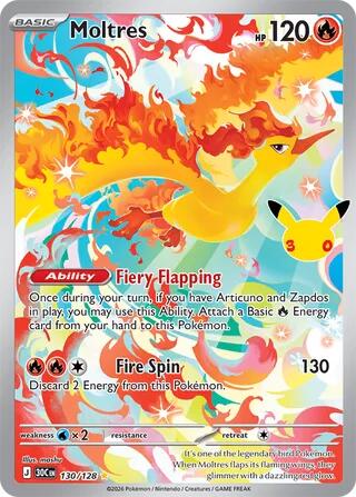 Moltres (130/128) [Mega Evolution: 30th Celebration] | Total Play