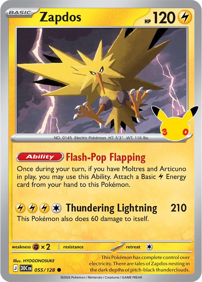 Zapdos (055/128) [Mega Evolution: 30th Celebration] | Total Play