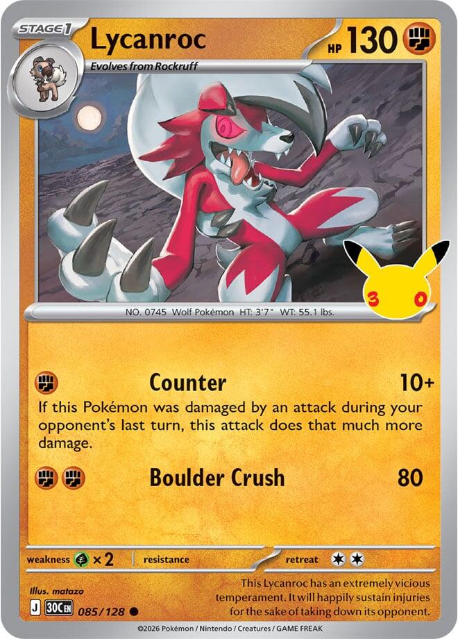 Lycanroc (085/128) [Mega Evolution: 30th Celebration] | Total Play