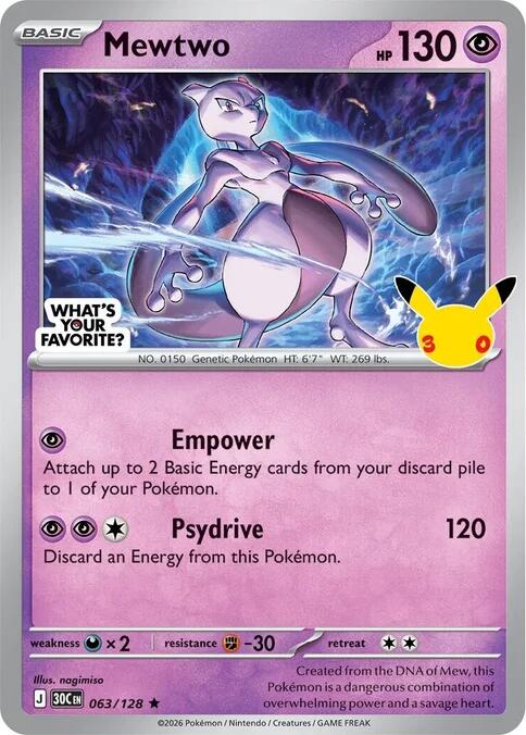 Mewtwo (063/128) (What's Your Favorite Stamp) [Miscellaneous Cards] | Total Play