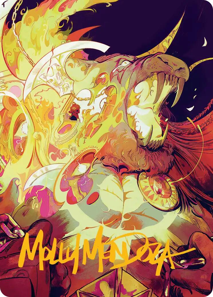 Ajani's Anguish Art Card (Gold-Stamped Signature) [Reality Fracture Art Series] | Total Play