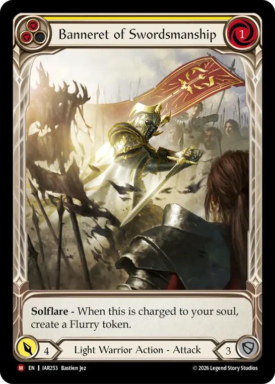 Banneret of Swordsmanship (Extended Art Rainbow Foil) [IAR253] (Usurp the Shadow Throne)  Rainbow Foil | Total Play