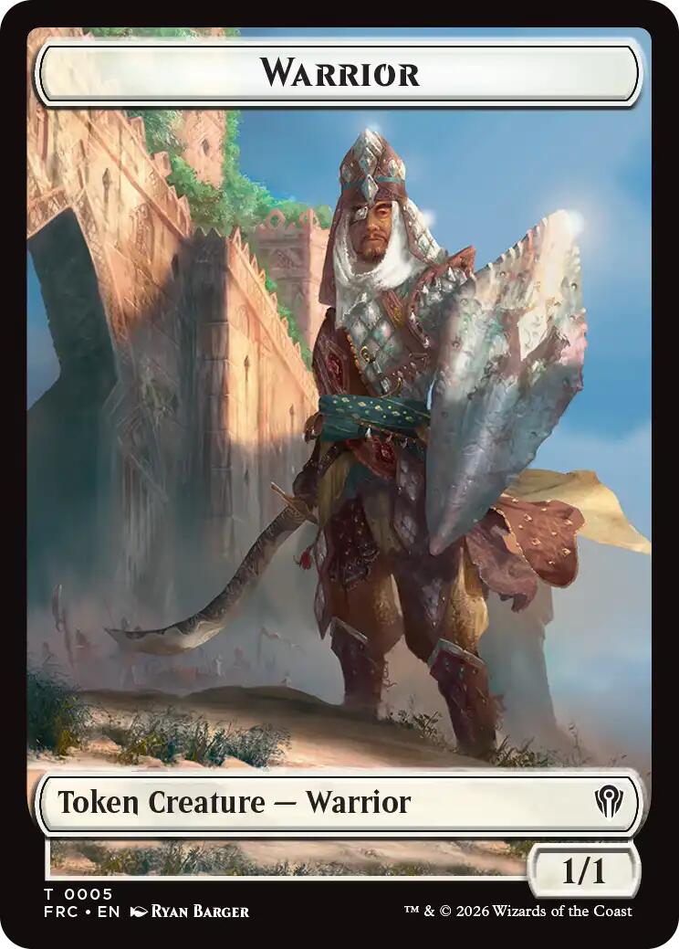Warrior // Shark Double-Sided Token [Reality Fracture Commander Tokens] | Total Play