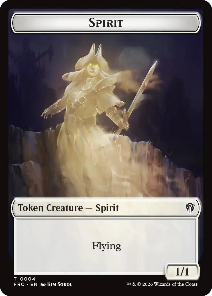 Spirit // Jace Double-Sided Token [Reality Fracture Commander Tokens] | Total Play