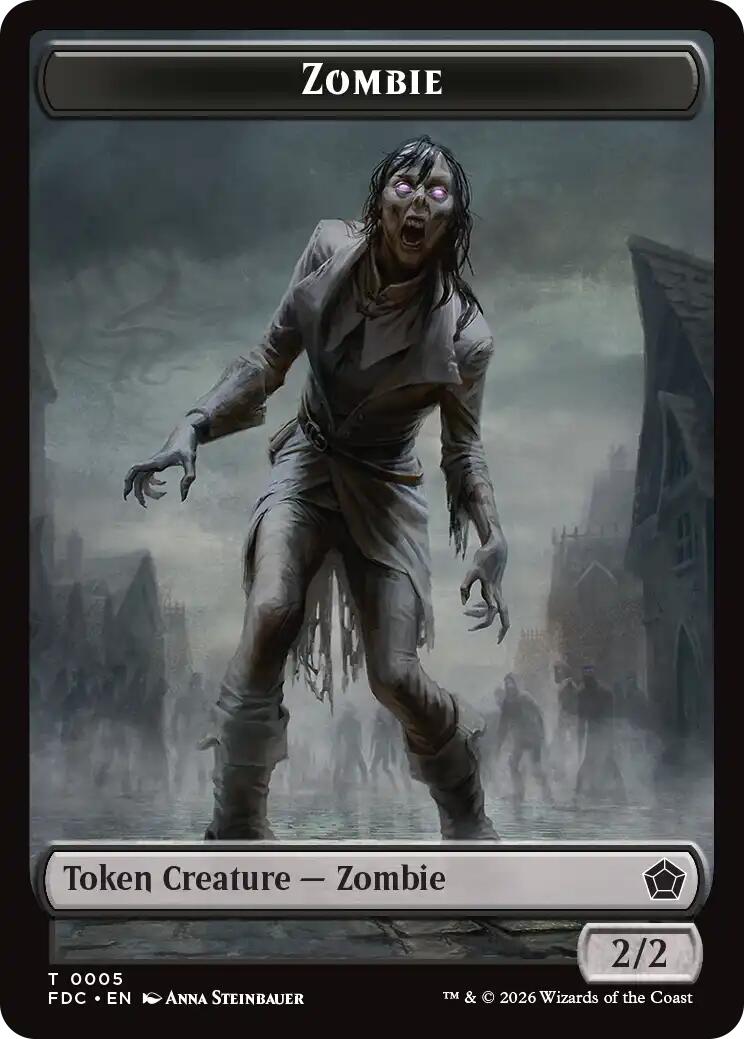 Zombie // The Monarch Double-Sided Token [Foundations Commander Tokens] | Total Play