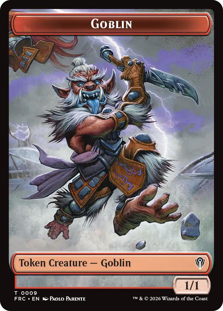 Goblin // Spirit Double-Sided Token [Reality Fracture Commander Tokens] | Total Play