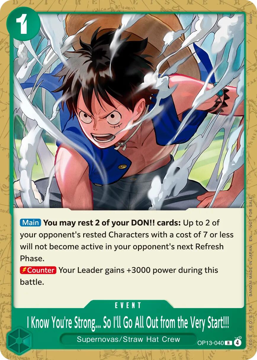 I Know You're Strong... So I'll Go All Out from the Very Start!!! (Tournament Pack 2026 Vol. 4) [One Piece Promotion Cards] | Total Play