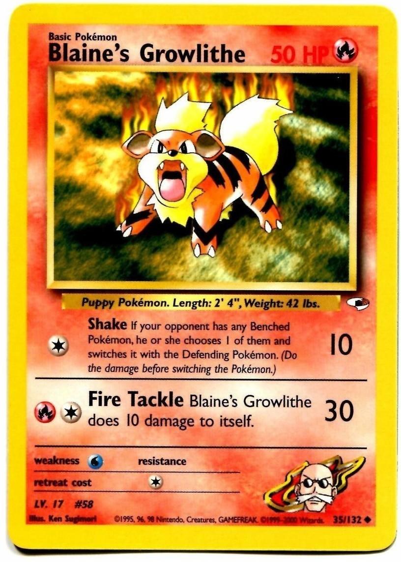 Blaine's Growlithe (35/132) [Gym Heroes Unlimited] | Total Play