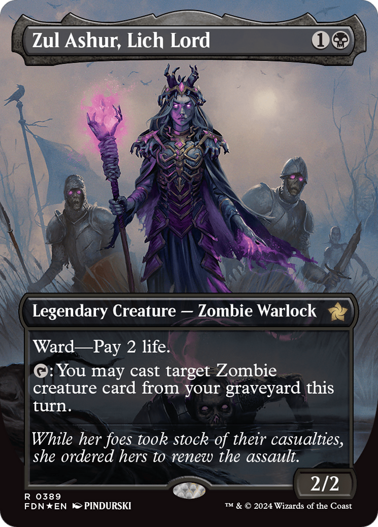 Zul Ashur, Lich Lord (Borderless) (Mana Foil) [Foundations] | Total Play