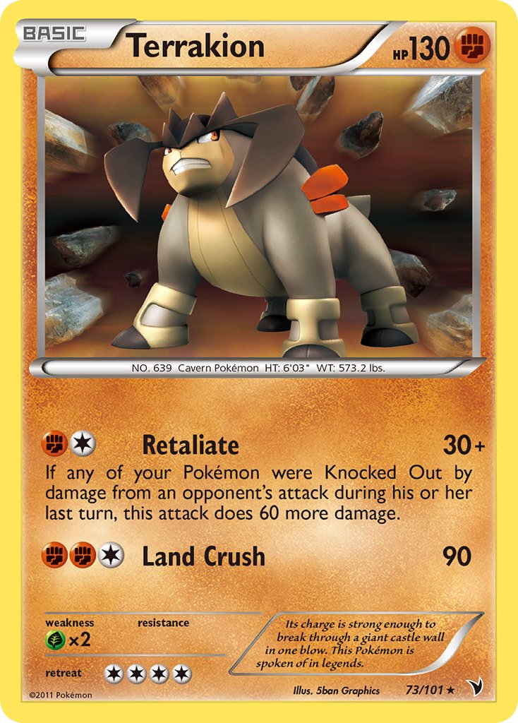 Terrakion (73/101) (Cosmos Holo) (Blister Exclusive) [Black & White: Noble Victories] | Total Play