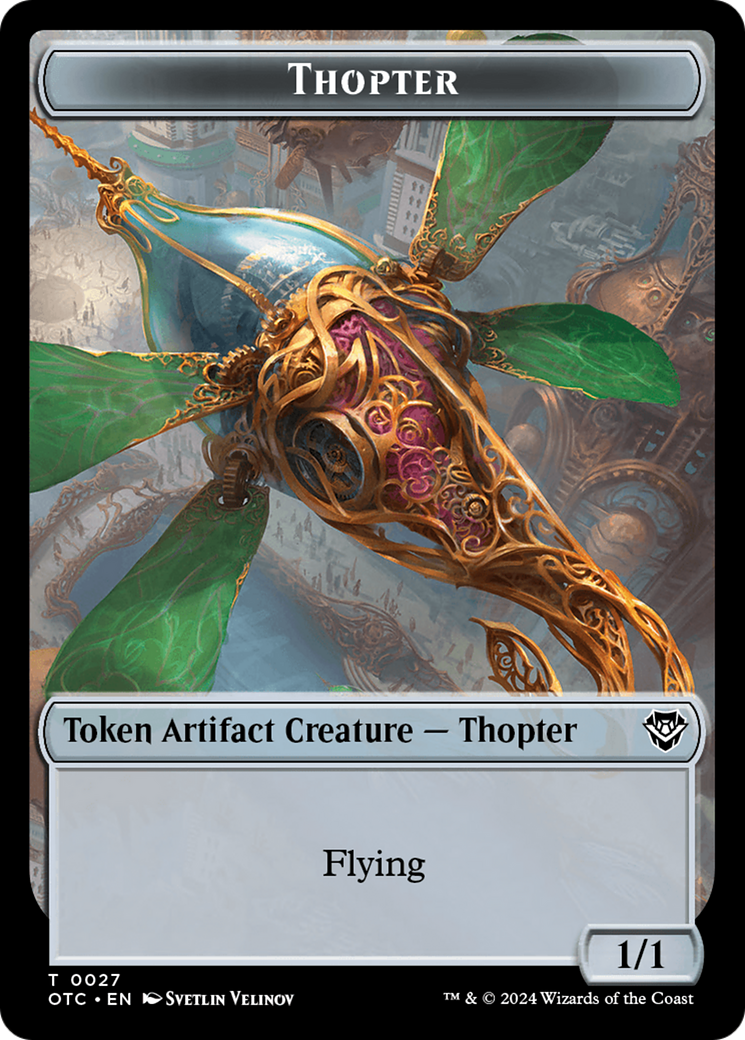 Thopter // Treasure Double-Sided Token [Outlaws of Thunder Junction Commander Tokens] | Total Play