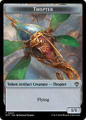 Thopter // Manifest Double-Sided Token [Outlaws of Thunder Junction Commander Tokens] | Total Play